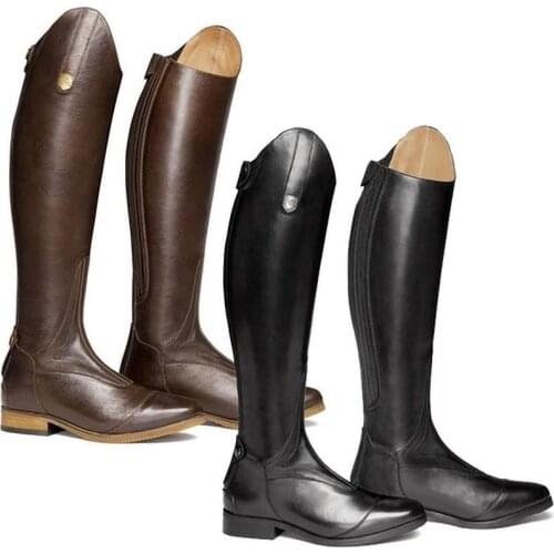 2022 Cool Women Rider Horse Riding Boots Smooth Leather Knee High Autumn Winter Warm High Long Mountain Cowboy Botas Femininas