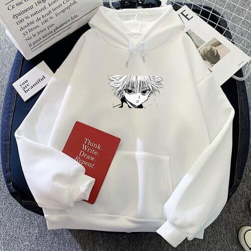 Women Hoodies Hunter X Hunter Women Pullovers Hoodies Sweatshirts Killua Zoldyck Devil Eye Print Anime Hoody Streetwear Jumper