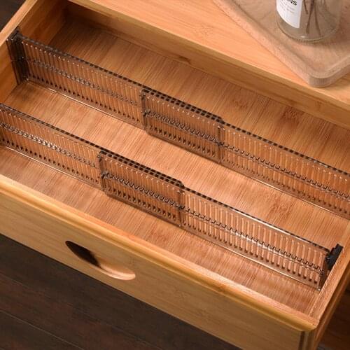 2Pcs Durable Drawer Cabinet Storage Partition Divider Adjustable DIY Organizer Drawer Partition for kitchen drawer organizer