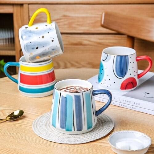 2021 Ceramic Coffee Mug Cup Breakfast Milk Cup Porcelain Travel Mug for Office Home 550ML Microwave and Dishwasher Safe