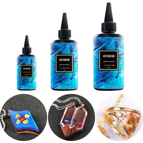 30/100/200g UV Resin Hard Glue Curing No Trace Clear UV Glue For DIY Resin Jewelry Making Cure Resin Crafts