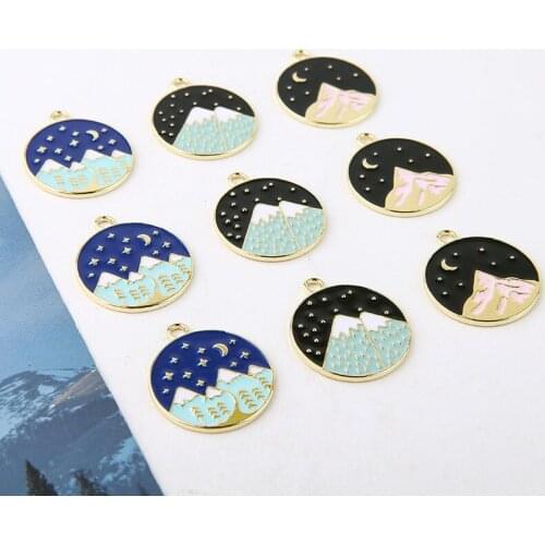 6pcs Simple Women alloy Geometry Dangle Earrings for Girl Jewelry personality round pendant earrings material DIY accessories