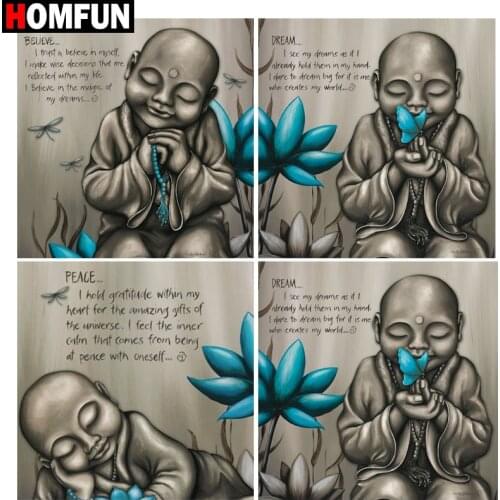 HOMFUN Diamond Painting Full Square/Round Diamond "Religious buddha" Pattern Embroidery Cross Stitch 5D Rhinestone Painting