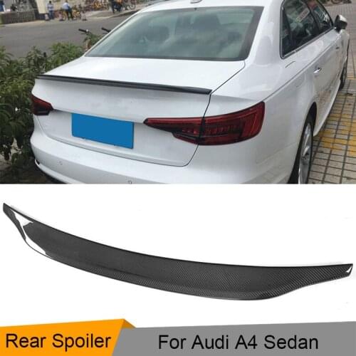 Car Rear Trunk Boot Lip Wing Spoiler For Audi A4 B8 B8.5 B9 Sedan 4-Door 2009-2018 Carbon Fiber Rear Trunk Spoiler Wing