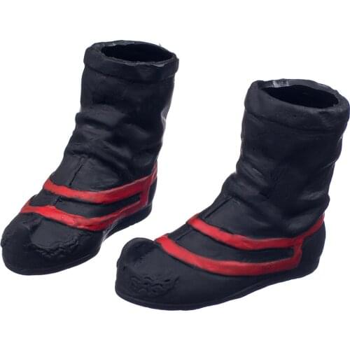 Black 1/6 Scale Mid Calf Boots Shoes Accessories For 12 inch Male Dragon Action Figure Body