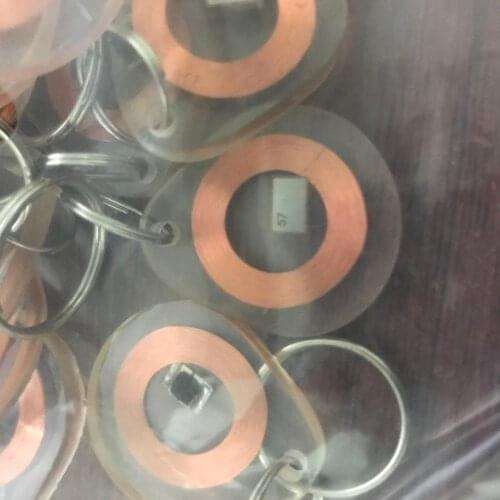 RFID Transparent keyfobs rfid tag 125KHz chip T5577 keyfob ID keychain 50pcs/Lot