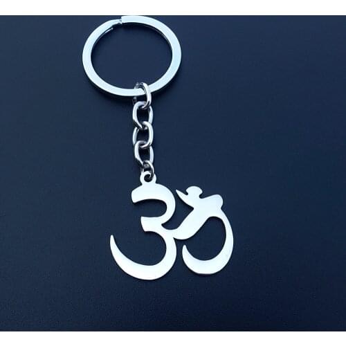 Yoga Sign OM Keyring Stainless Steel Keychains Classic Jewerly Gift For Women Girls