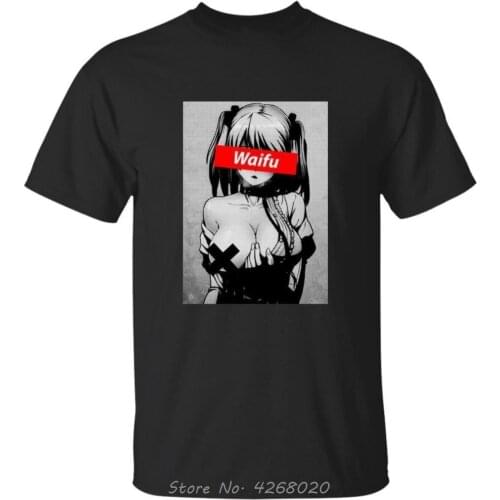 Brand T-Shirt Men Fashion Waifu Material Shirt Otaku Lewd Hentai Cute Girl T Shirt Men Cotton TShirt Anime Tees Harajuku