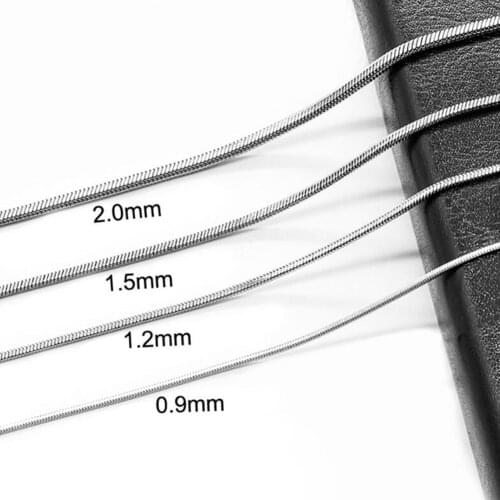 1pcs Square Snake Width 0.9/1.2/1.5/2.0mm Stainless Steel Chains Necklace 18'' 20" 22‘’Link Chain Jewelry Making jewelry