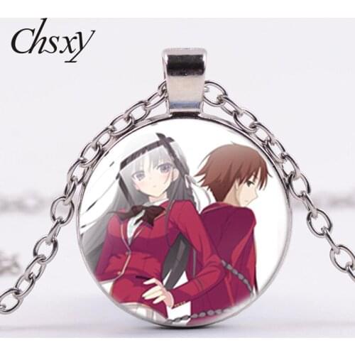 CHSXY Japan Anime Classroom of the Elite Necklaces Cartoons Art Photo Crystal Long Chian Choker For Fans Women Men Jewelry Gifts