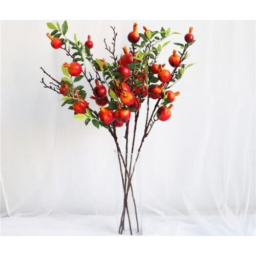 High-end Simulation 7 Heads Pomegranate Foam Fruit Branches Artificial Plants Home Decoration Living Room Fake Plants Branches