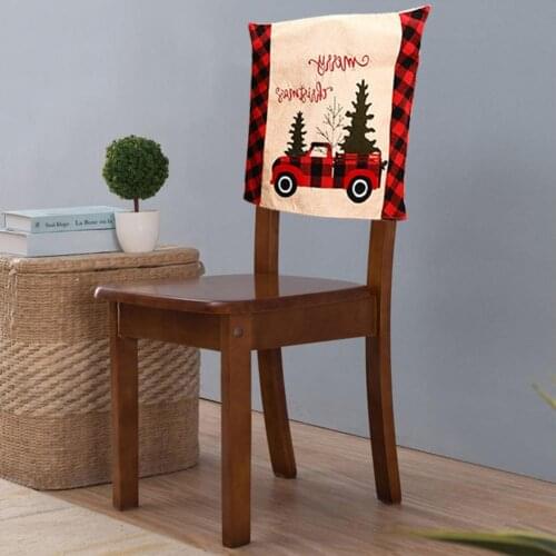 Innovative Removable Imitation Linen Soft Christmas Chair Back Seat Slipcover for Home