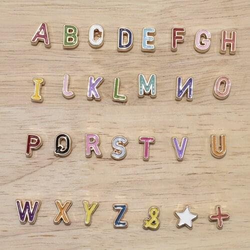 CUSTOM DIY JEWELRY BRACELET CUTOUT ALPHABET PISA BOLD ENAMEL LETTER