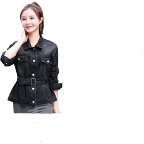Jackets Classic Denim Black Pockets Single Breasted Chic Korean Style All-match Harajuku BF Casual Womens Outwear Coats