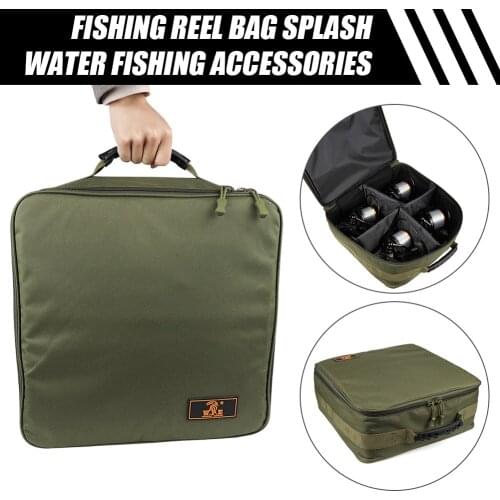 Multifunctional Fishing Reel Storage Bag Waterproof Anti-Scratch Outdoor Portable Fishing Tackle Cups Feeders Carrying Case