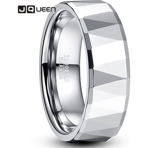Mens Silver Color Tungsten Steel Wedding Ring Outer Surface Chamfered Batch Steel Polished Tungsten Carbide Anel Masculino