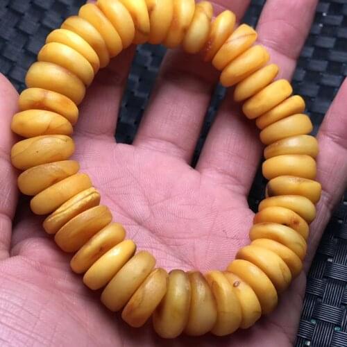 100% Natural amber bracelet old amber beads bracelets for men bracelet no heated no pressed real amber 36g