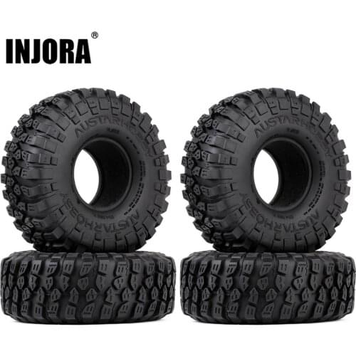 INJORA 4Pcs 121*45MM Soft Rubber Tyre 1.9" Wheel Rock Terrain Tire for 1/10 RC Crawler Car Traxxas TRX-4 Axial SCX10 90046