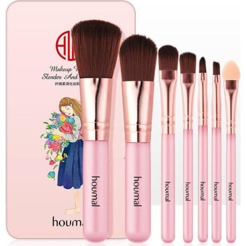 Makeup Brushes Set 7pcs Powder Foundation Makeup Brush Eyeshadow Blush Lip Cosmetics Make up Tool Kit with Box