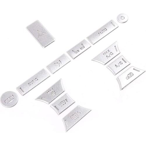 13Pcs Car Center CD&Air Conditioning Volume Button Sticker Cover Trim for Land Rover Discovery 5 LR5 L462 2017-2020