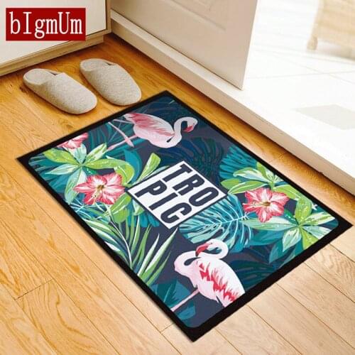 Anti Slip Doormat Flamingo Pattern Rectangle Entrance Mats Dust Proof Door Outdoor Bedroom Kitchen Are Rug Bathroom Floor Carpet