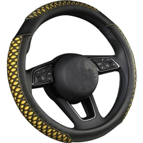 Braid Car Steering Wheel Covers PU Leather Universal Steering Wheels Cover Anti-slip hand Weave Car Accessories