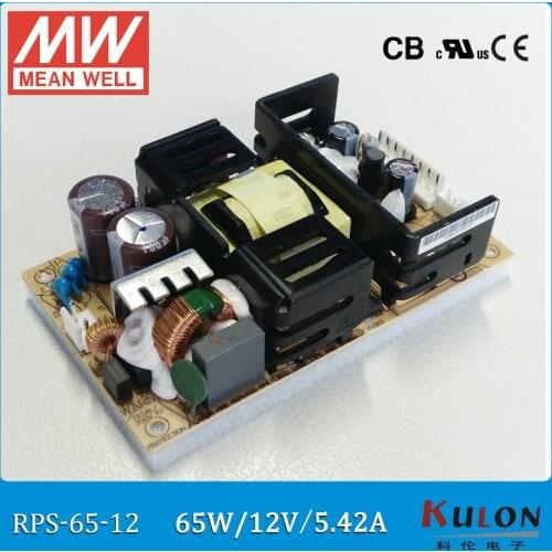 Original Meanwell RPS-65-12 single output 65W 12V 5.42A MEAN WELL medical open frame type power supply RPS-65 PCB type
