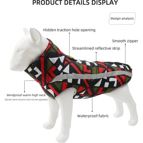 Autumn Winter Pet Clothes Dog Jackets With Traction Buckles Cotton Windproof Warm Cat Dog Coat Labrador French Bulldog Pullovers