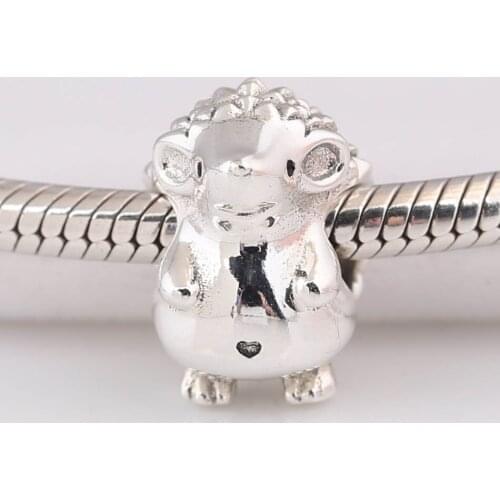 Authentic S925 Bead Fit Lady Bracelet Bangle Hedgehog Charm DIY Jewelry