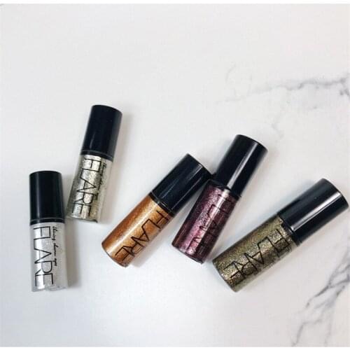 Professional New Shiny Eye Liners Cosmetics for Women Pigment Silver Rose Gold Color Liquid Glitter Eyeliner Cheap Makeup Beauty