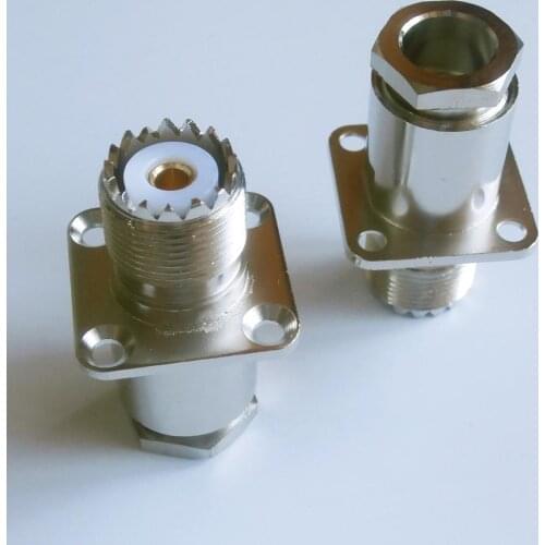 Connector PL259 SO239 UHF Female With 4 Hole Flange Panel Mount Clamp Solder for LMR400 RG8 RG213 RG214 RG165 7D-FB Cable Plug