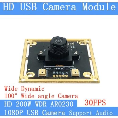 2MP 100° Low distortion wide Angle OTG UVC 1080P Webcam 30FPS USB camera module Backlight shooting wide dynamic Support audio