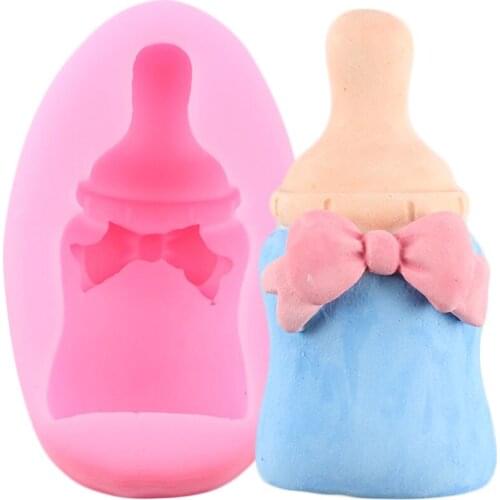 Baby Bottle Silicone Mold Cake Border Fondant Molds Birthday Party Cake Decorating Tools Chocolate Gumpaste Moulds Candy Mould
