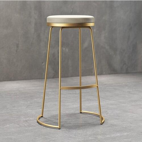 Nordic Golden Bar Stool Modern Minimalist Iron Front Desk High Stool Bar Stools for Home Counter Stool