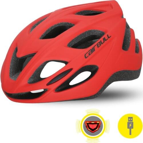 Cairbull Sports Ventilated Racing Cycling Helmet with Rear Light In-mold Road Mountain Bike Helmet Ultralight MTB Bicycle Helmet