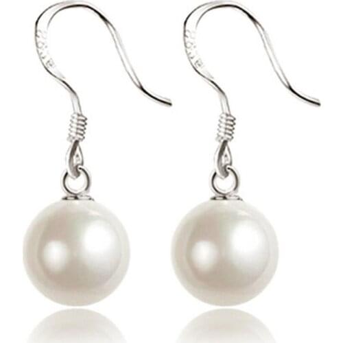 925 Sterling Silver Earrings For Women Trendy Pearl Drop Earring Jewelry Gifts Romantic Female Hot Engagement Accessories KOFSAC