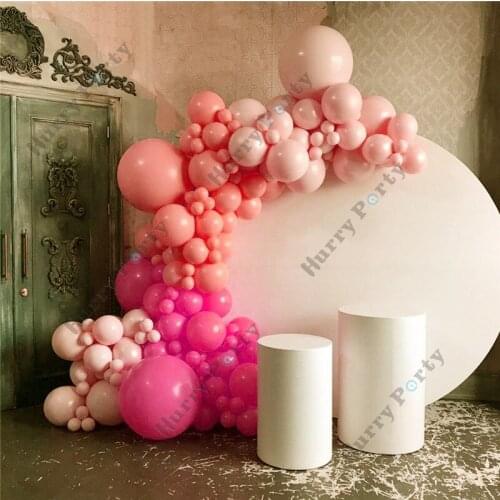 132Pcs Baby Shower Girl Happy Birthday Balloon Party Decoration Balloon Garland Arch Kit Rose Red Ballon Wedding Party Decor