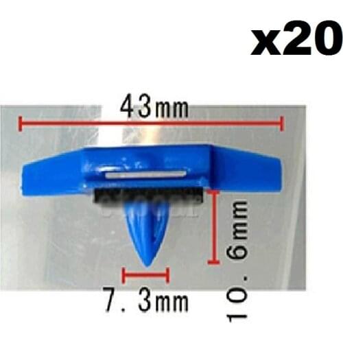 20pcs For Honda Nylon Drip Moulding Rivet Retainer Clip with Sealer 91528-S01A01