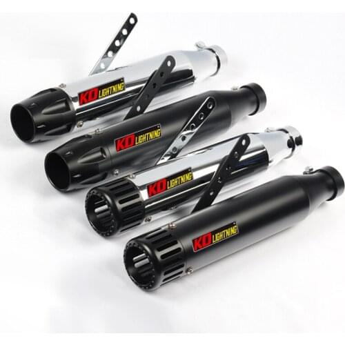 38/40/43/45mm Universal Motorcycle Exhaust Vent Pipe Without DB Killer 440mm Stainless Steel Modified For ATV Street Bike