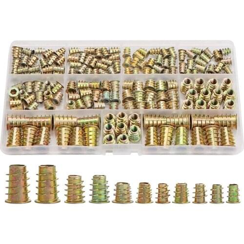 Big deal Threaded Inserts Nuts, Wood Insert Assortment Tool Kit, M4/M5/M6/M8 Furniture Screw Inserts Bolt Fastener(165 PCS)