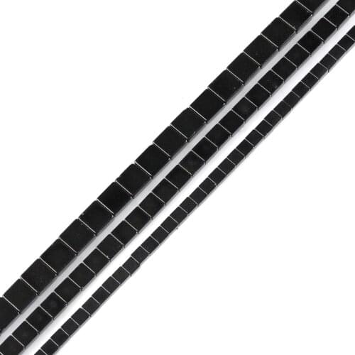 AAA Black Hematite beads Natural Stone Flat Square beads jewelry making 4mm 6mm 8mm for DIY Bracelet hematite Making accessories