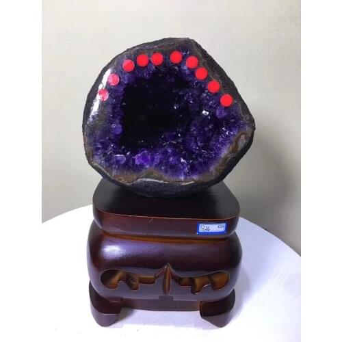 Uruguay titanium amethyst money bag, wealth town house, radiation proof, collectible.The market is rare, can not be found