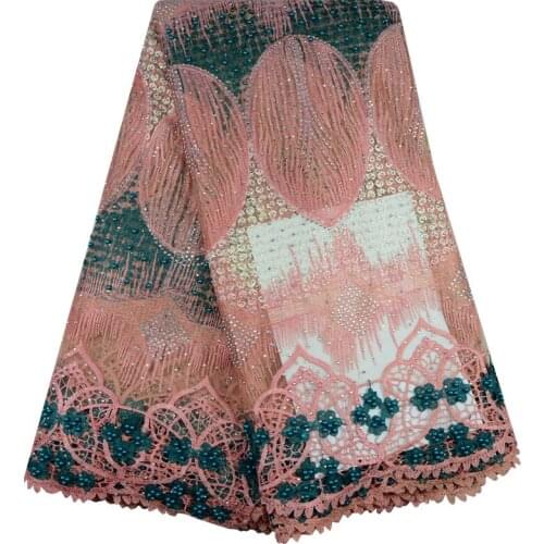 French Lace Fabric With Rhinestones And Beaded Embroidered Tulle Lace For Women Dress High Quality Nigeria Wedding African Lace