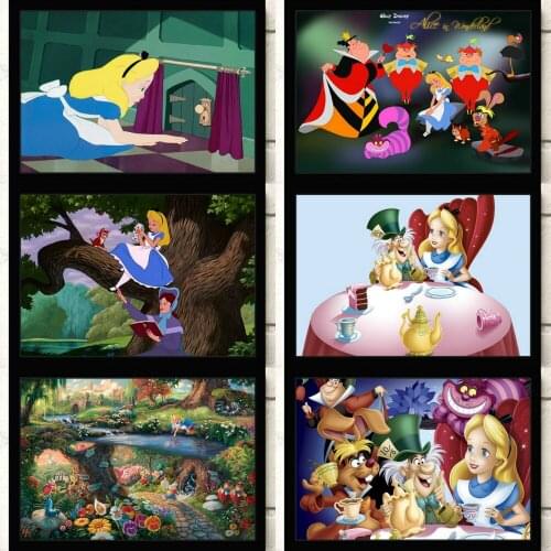 Canvas Painting Disney Anime Posters Alice In Wonderland Wall Art Prints Room Decor Pictures for Bedroom Kids Home Decoration