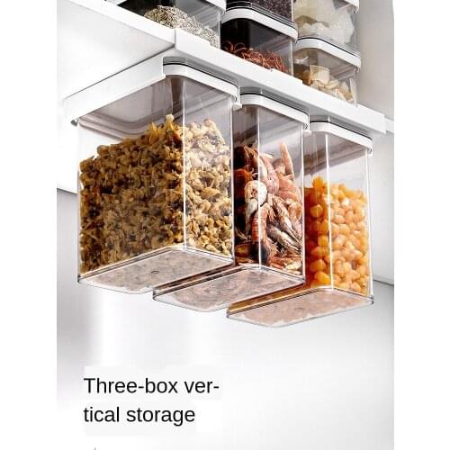 Classified storage grain storage box wall-mounted track extraction kitchen food dry goods sealed tank anti-insect high transpare