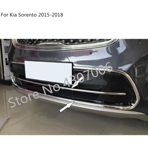 Car body ABS chrome License plate trim front protect Grid Grill Grille hoods panel frame for Kia Sorento 2015 2016 2017