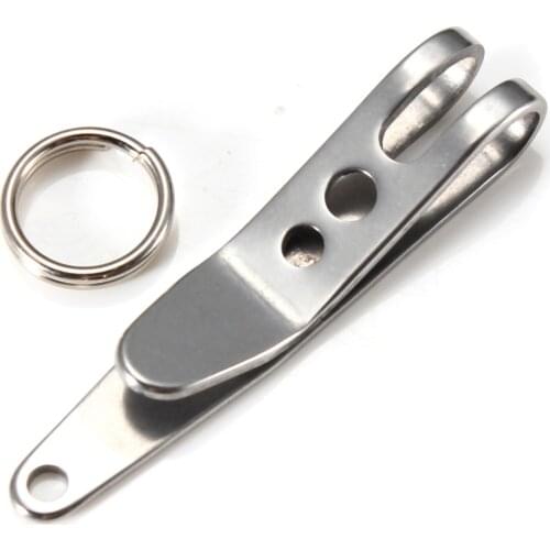 EDC Mini Clip Flashlight Clip Money Cash Holder Key Chain Clip With Ring