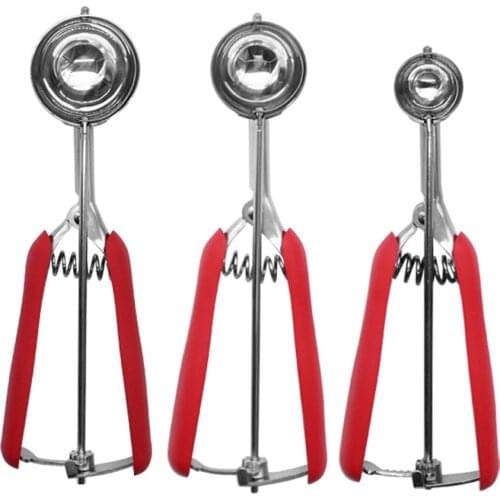 3-piece Set Kitchen Gadgets Premium Quality 304 Stainless Steel Cookie Scoop Multi Function Ice Cream Spoon Cooking Utensils
