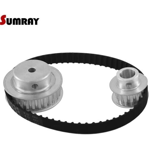 SUMRAY XL 15T 30T Timing Pulley Belt Set 11mm Belt Width Aluminium Motor Pulley Reduction 1:2 124XL Timing Belt For 3D Printer