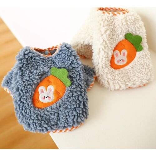 Pet Clothes Lamb Velvet Keep Warm Pet Clothes for Dog Cat Swearter Hairy Carrots Rabbits Patten